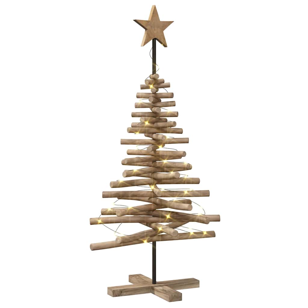 Kerstboom met standaard Bruin 120 cm Massief teakhout is nu te koop bij PeponiXL, paradijselijk wonen!