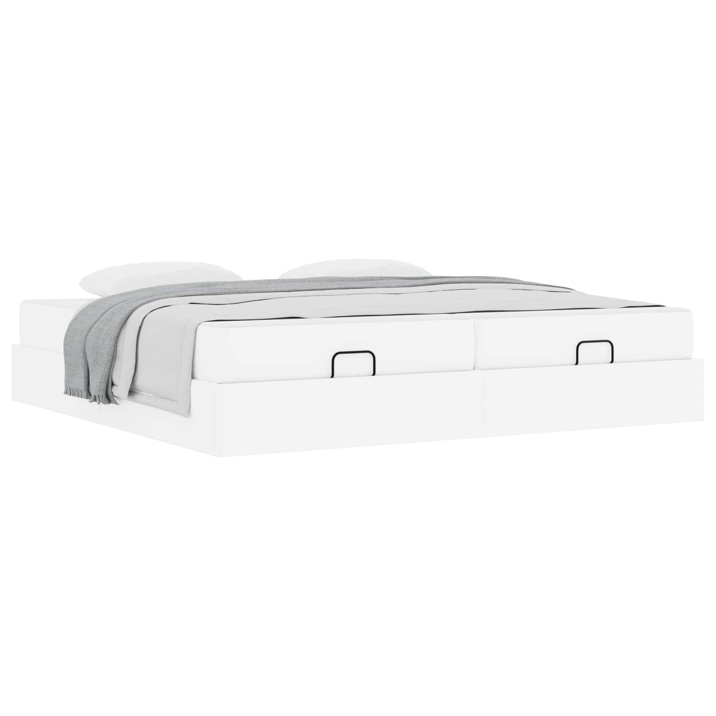 Bedframe met matras met matras 2 pcs Wit PVC is nu te koop bij PeponiXL, paradijselijk wonen!