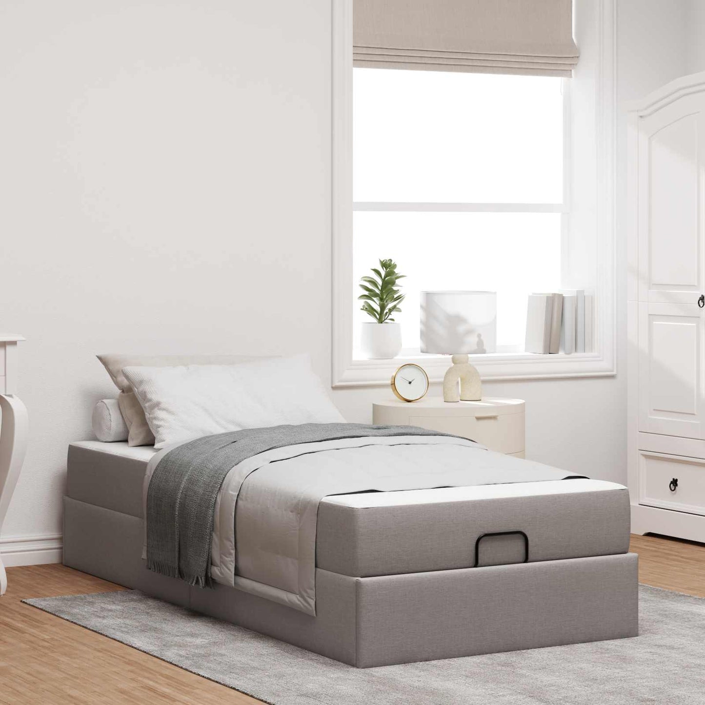 Bedframe met matras 2 pcs Taupe Stof is nu te koop bij PeponiXL, paradijselijk wonen!