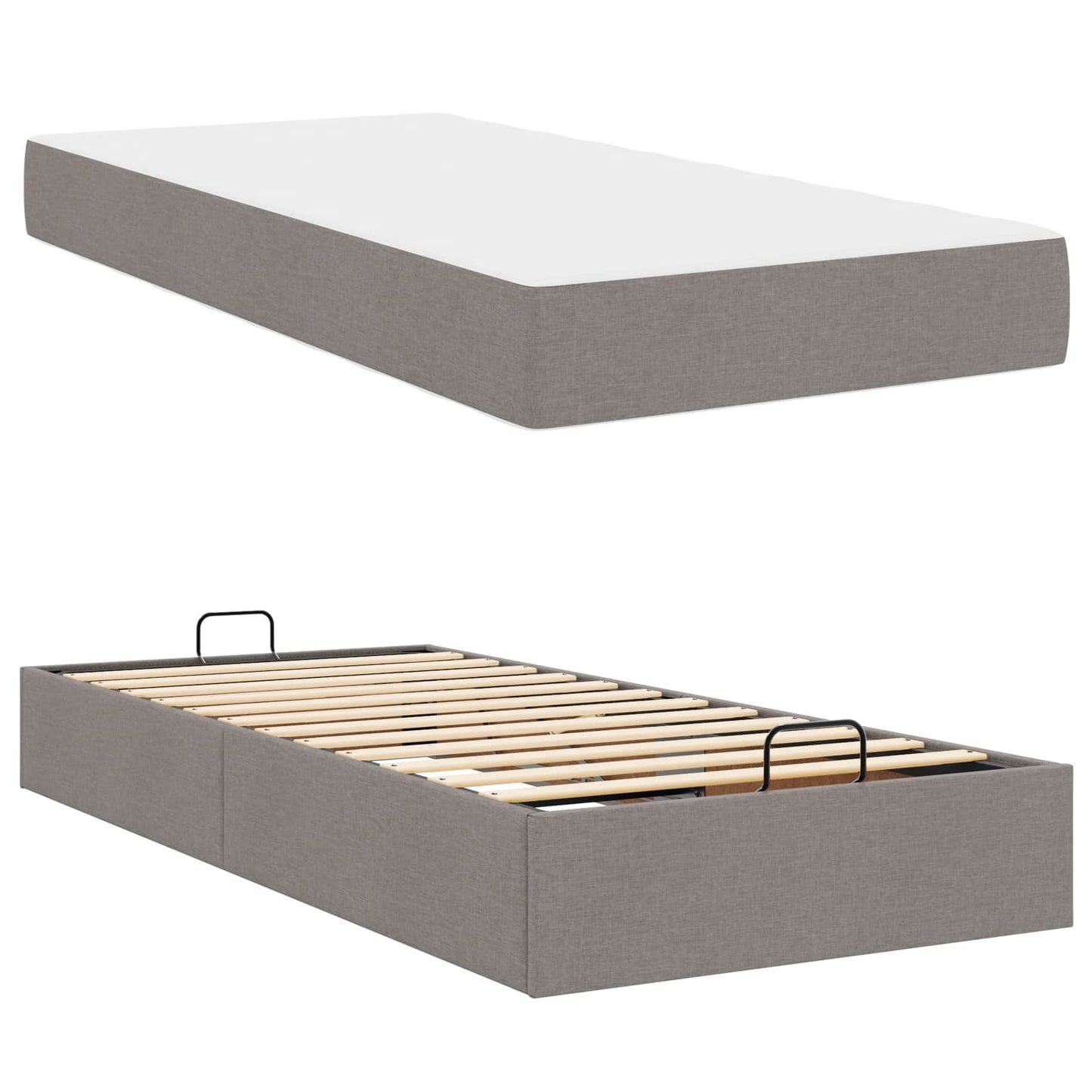 Bedframe met matras 2 pcs Taupe Stof is nu te koop bij PeponiXL, paradijselijk wonen!