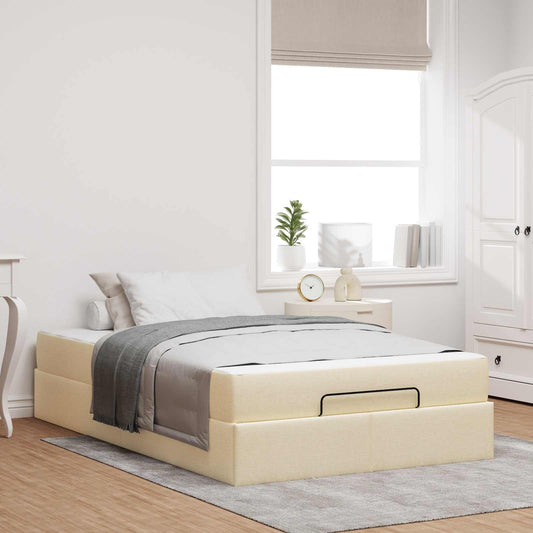 Bedframe met matras 2 pcs Crème Stof is nu te koop bij PeponiXL, paradijselijk wonen!