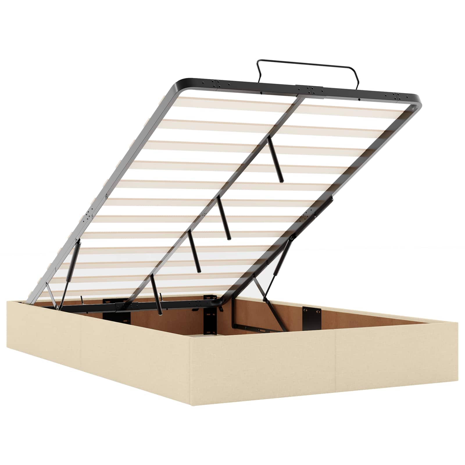 Bedframe met matras 2 pcs Crème Stof is nu te koop bij PeponiXL, paradijselijk wonen!