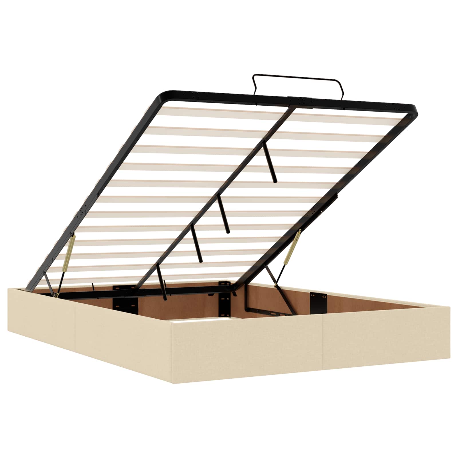 Bedframe met matras 2 pcs Crème Stof is nu te koop bij PeponiXL, paradijselijk wonen!