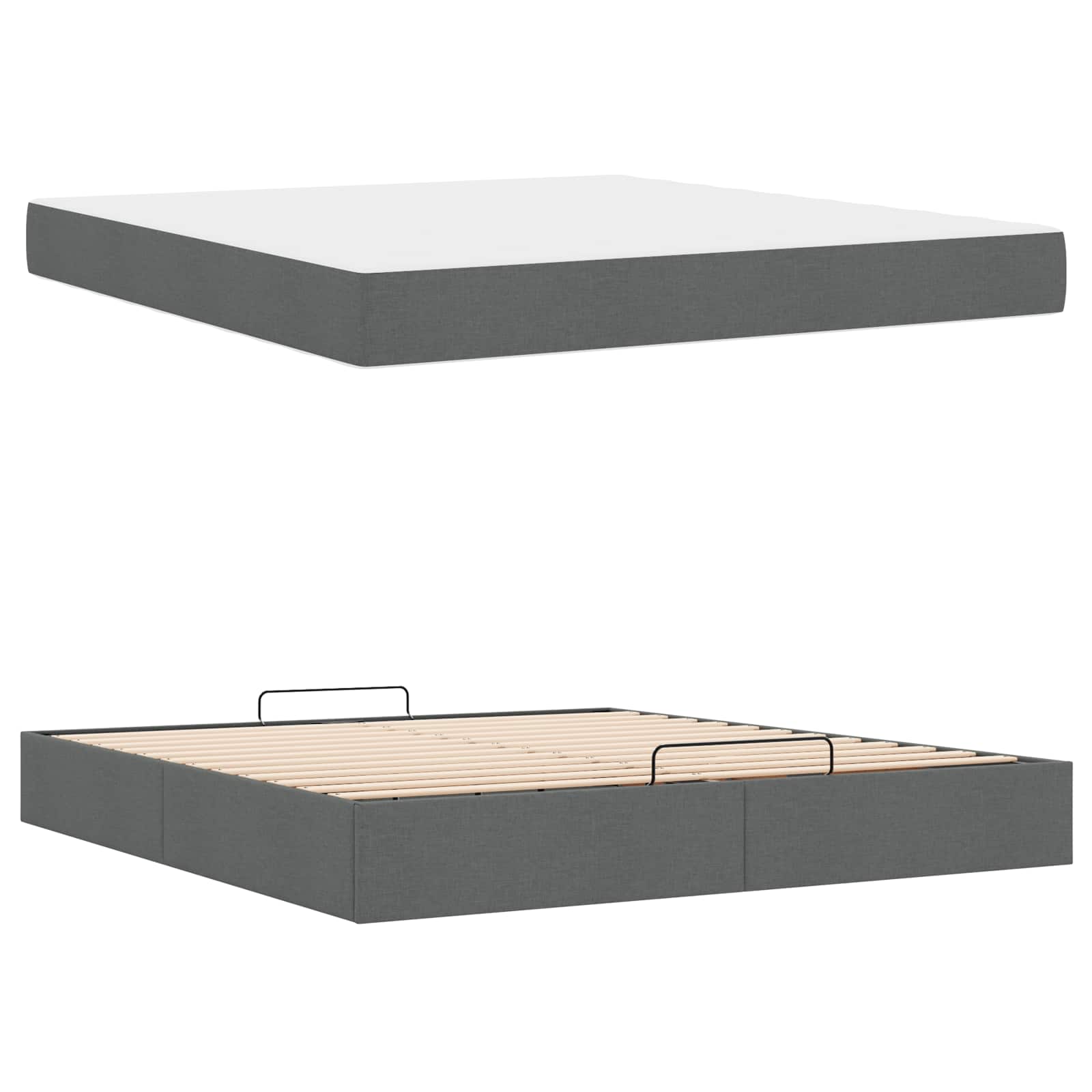 Bedframe met matras 2 pcs Dim Grijs Stof is nu te koop bij PeponiXL, paradijselijk wonen!