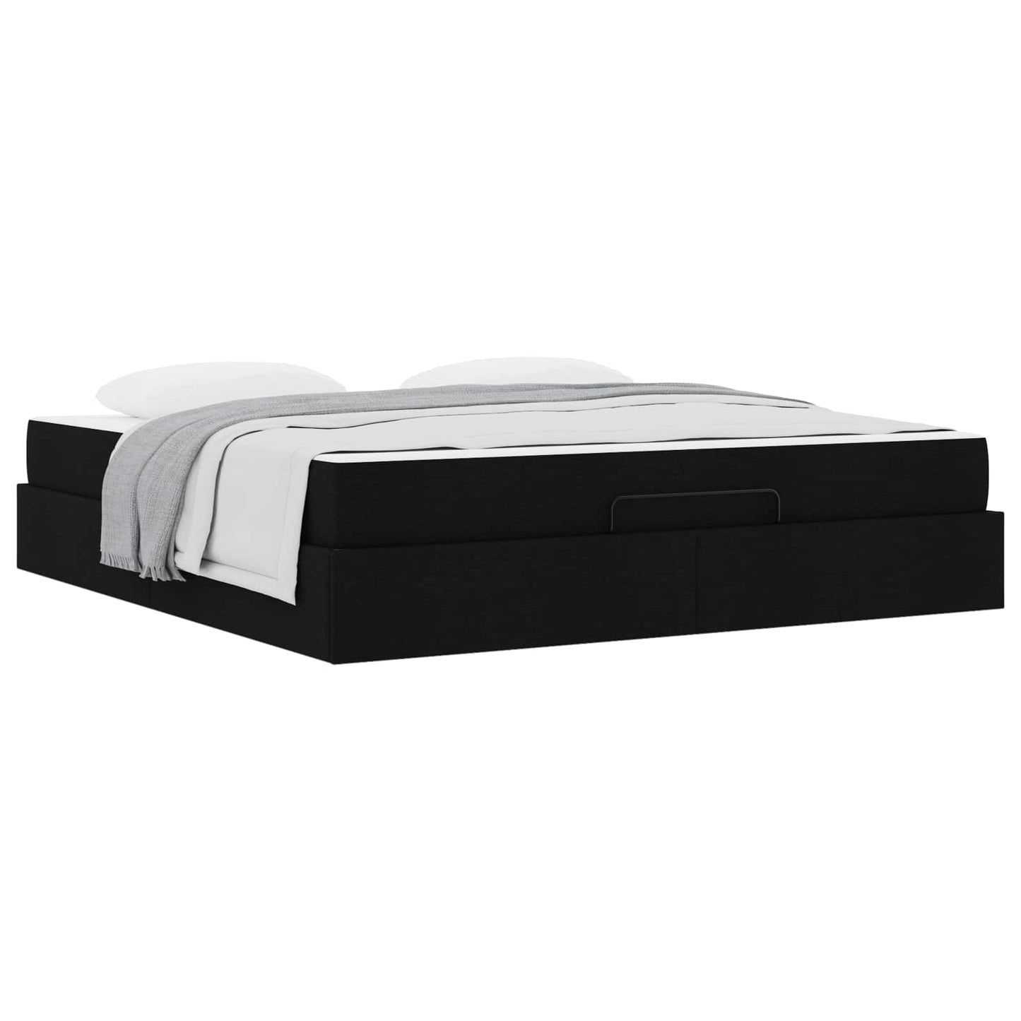Bedframe met matras met matras 2 pcs Zwart Stof is nu te koop bij PeponiXL, paradijselijk wonen!