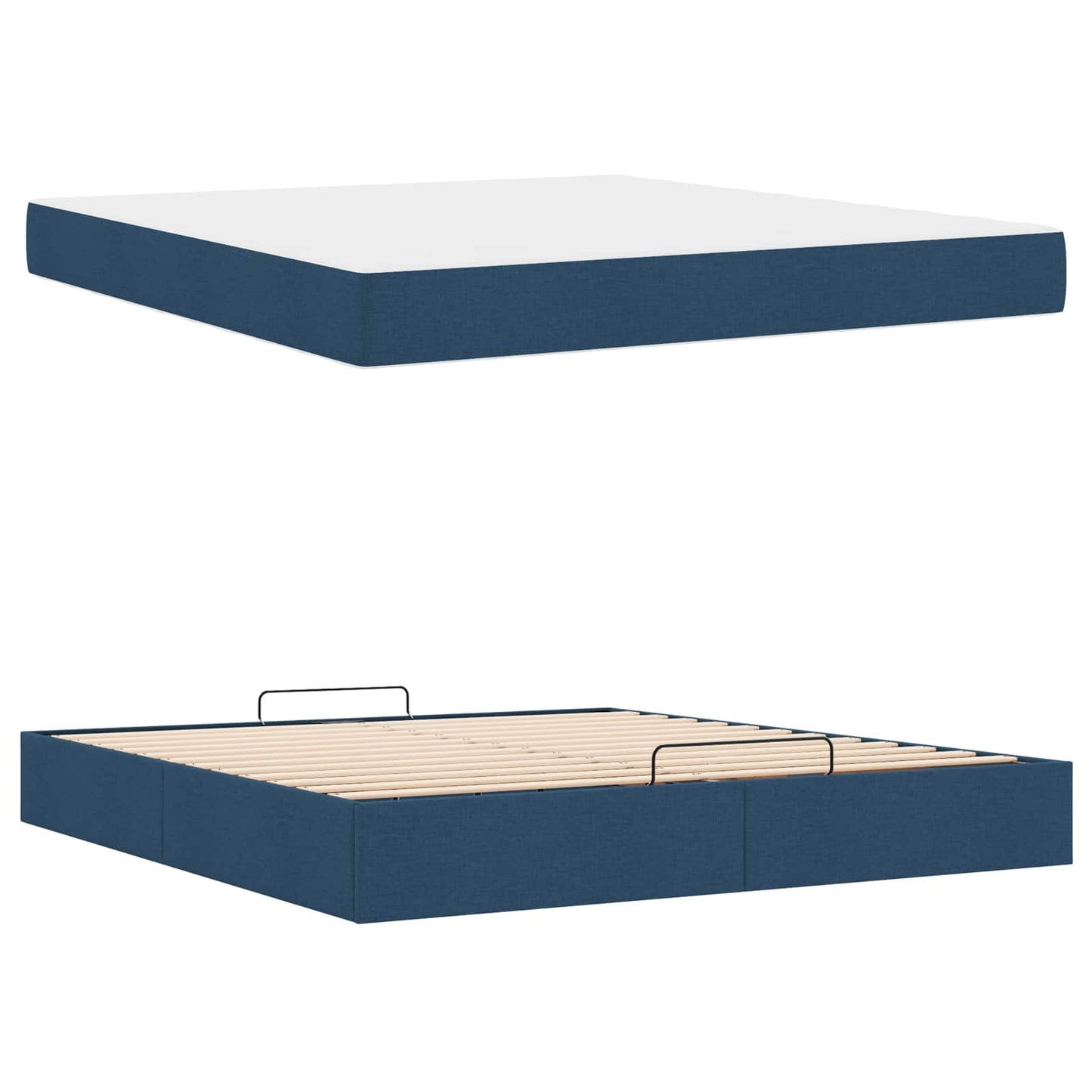 Bedframe met matras 2 pcs Blauw Stof is nu te koop bij PeponiXL, paradijselijk wonen!