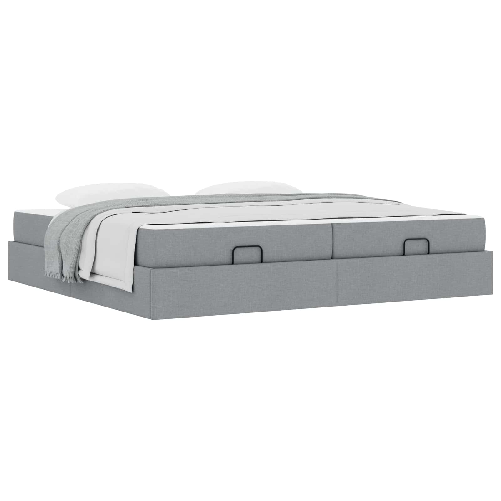 Bedframe met matras met matras 2 pcs Lichtgrijs Stof is nu te koop bij PeponiXL, paradijselijk wonen!