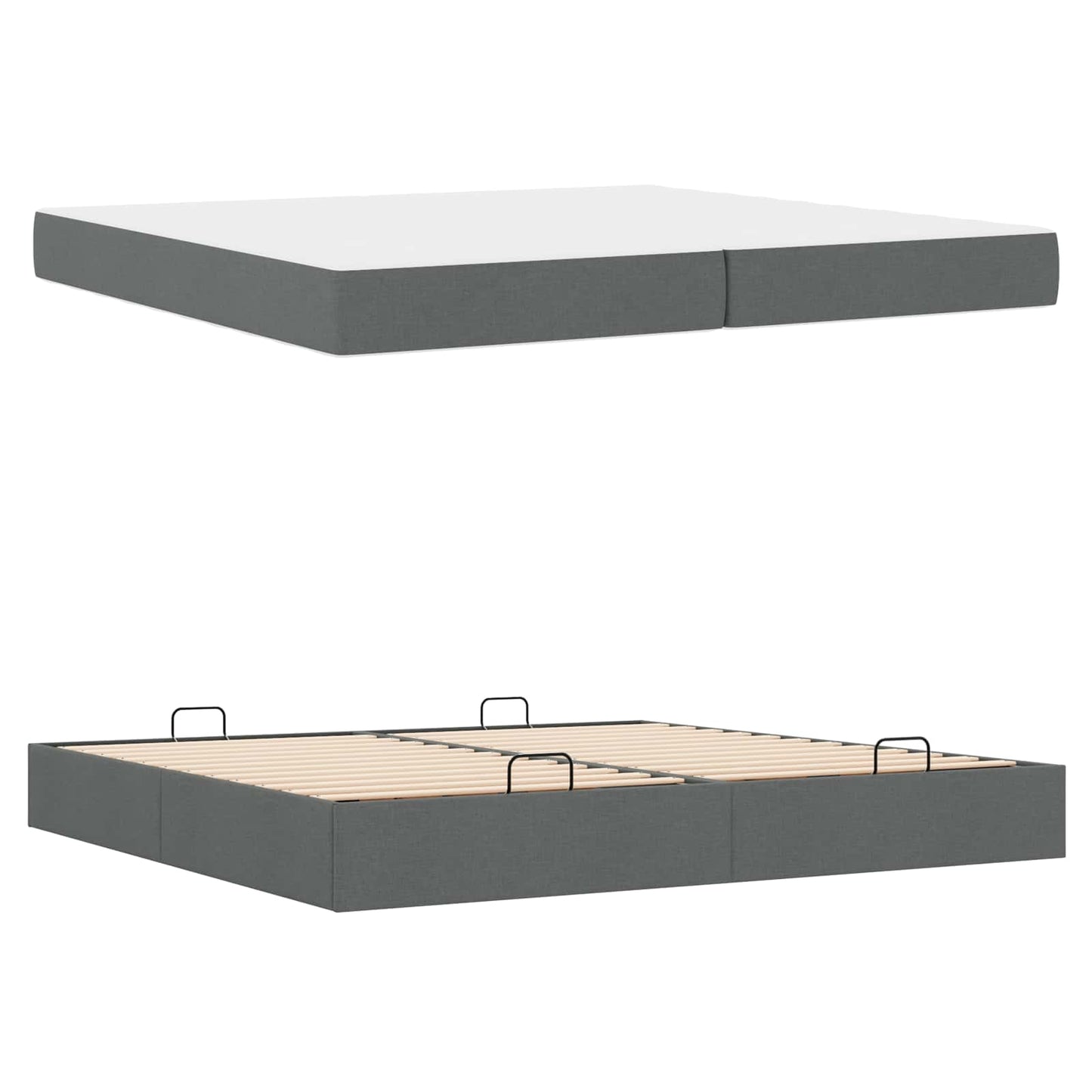 Bedframe met matras met matras 2 pcs Dim Grijs Stof is nu te koop bij PeponiXL, paradijselijk wonen!