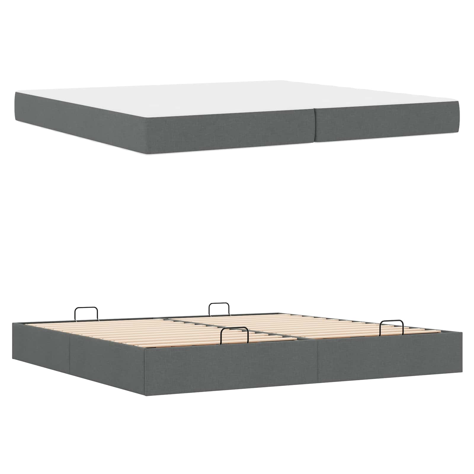 Bedframe met matras met matras 2 pcs Dim Grijs Stof is nu te koop bij PeponiXL, paradijselijk wonen!