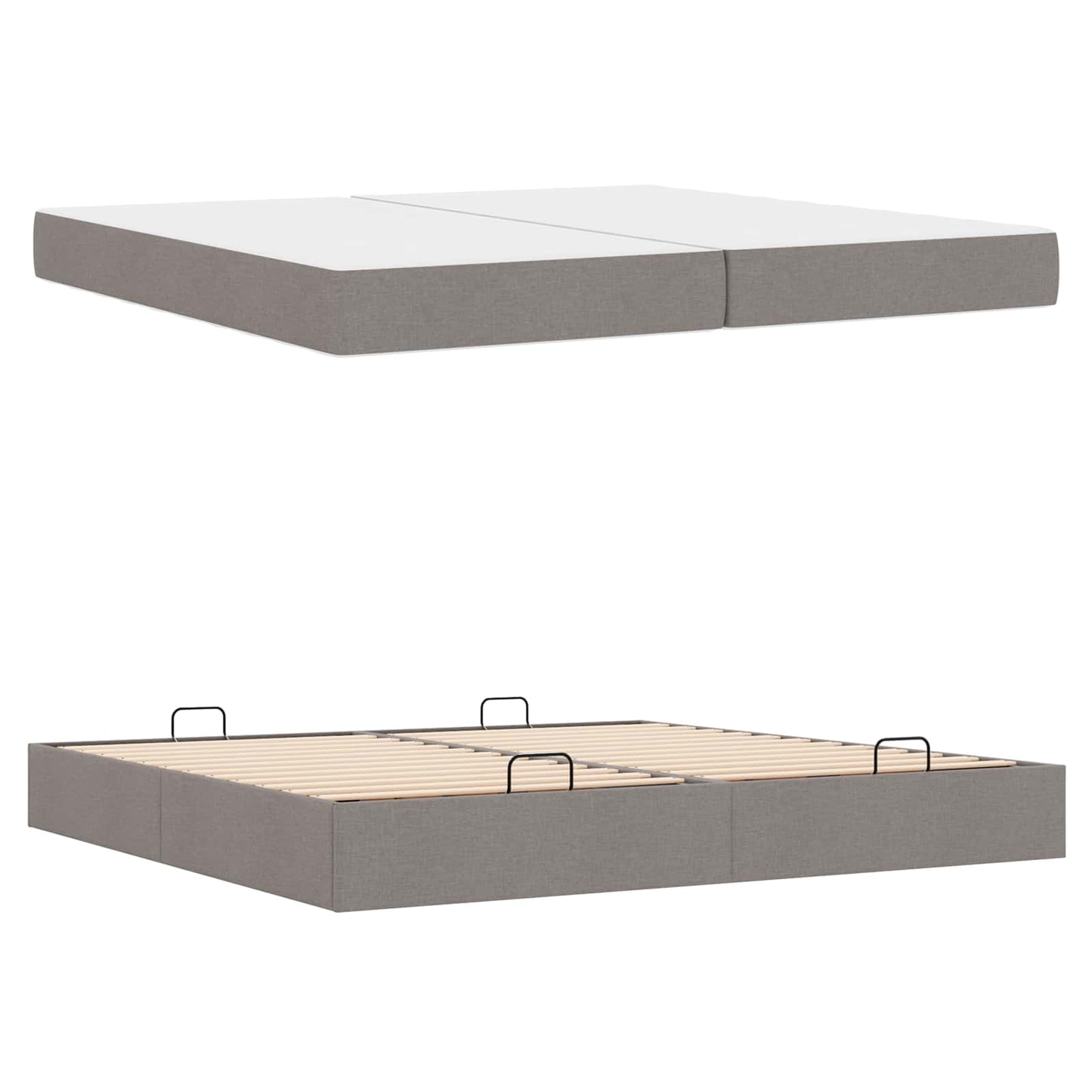 Bedframe met matras met matras 2 pcs Taupe Stof is nu te koop bij PeponiXL, paradijselijk wonen!