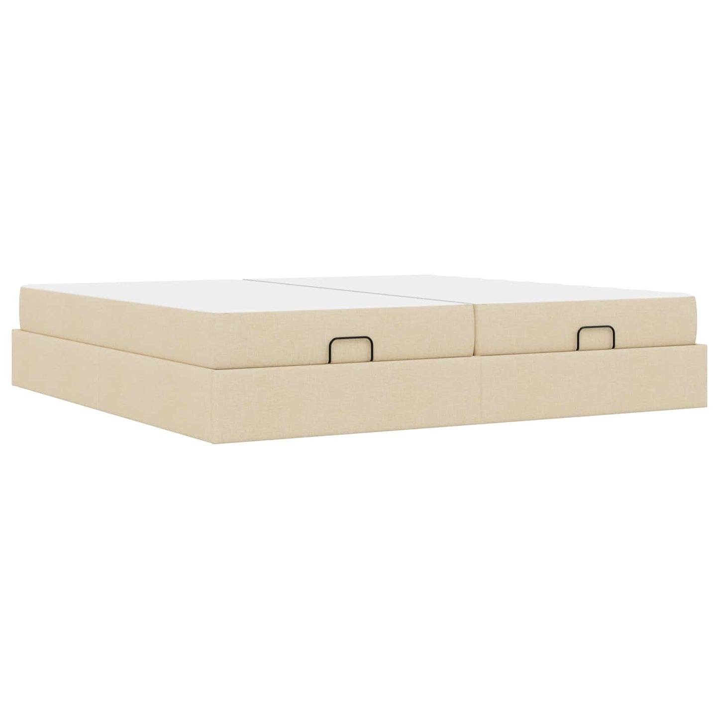 Bedframe met matras met matras 2 pcs Crème Stof is nu te koop bij PeponiXL, paradijselijk wonen!