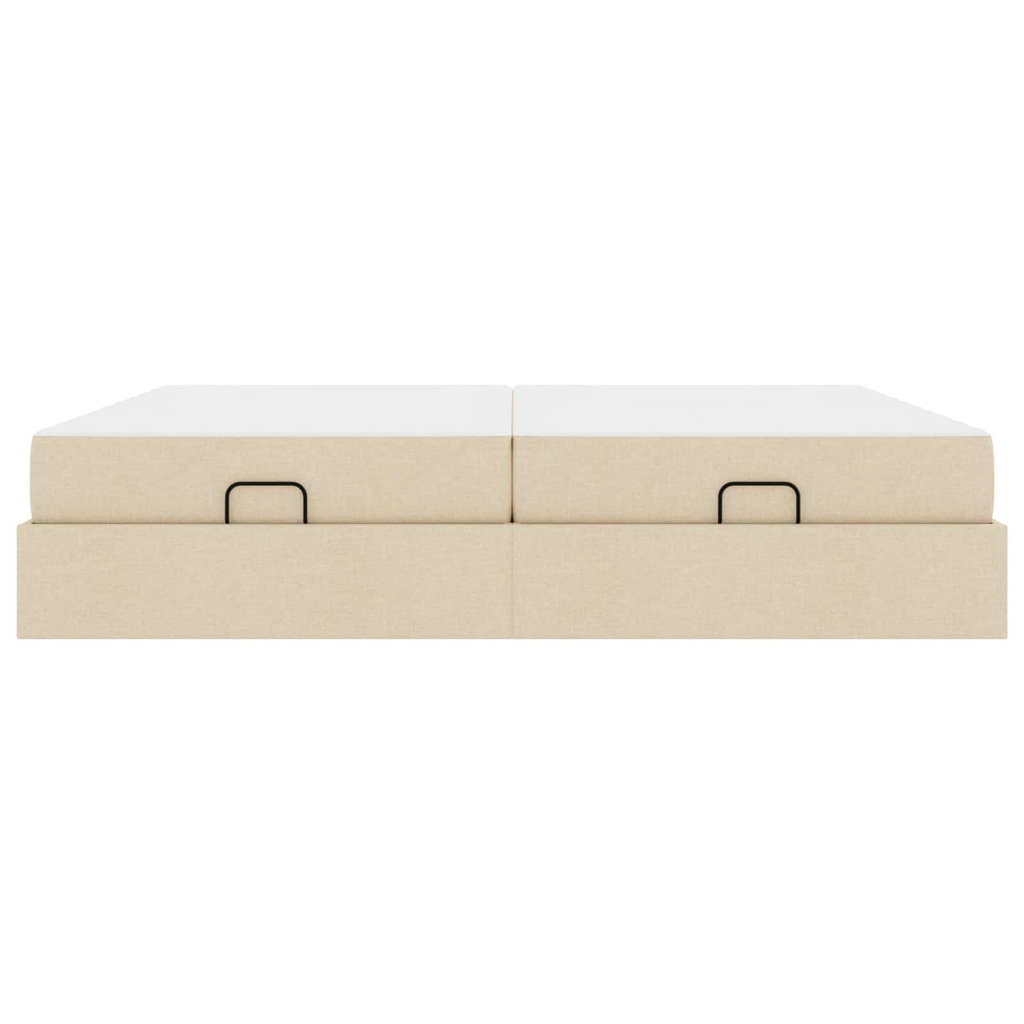 Bedframe met matras met matras 2 pcs Crème Stof is nu te koop bij PeponiXL, paradijselijk wonen!