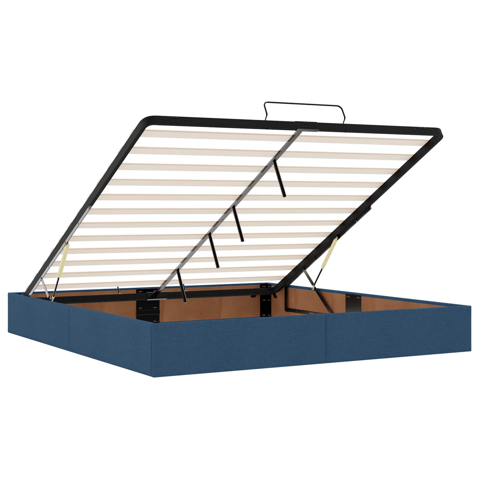 Bedframe met matras met matras 2 pcs Blauw Stof is nu te koop bij PeponiXL, paradijselijk wonen!