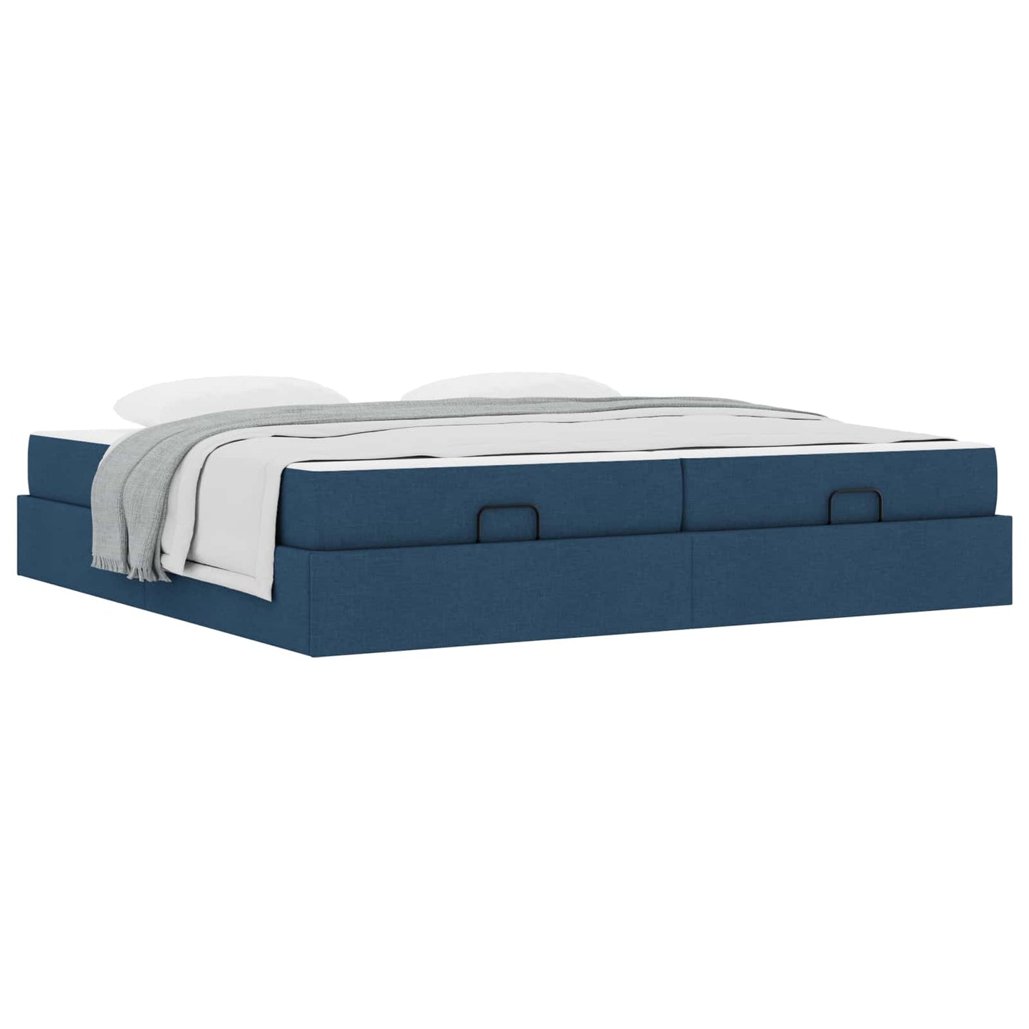 Bedframe met matras met matras 2 pcs Blauw Stof is nu te koop bij PeponiXL, paradijselijk wonen!