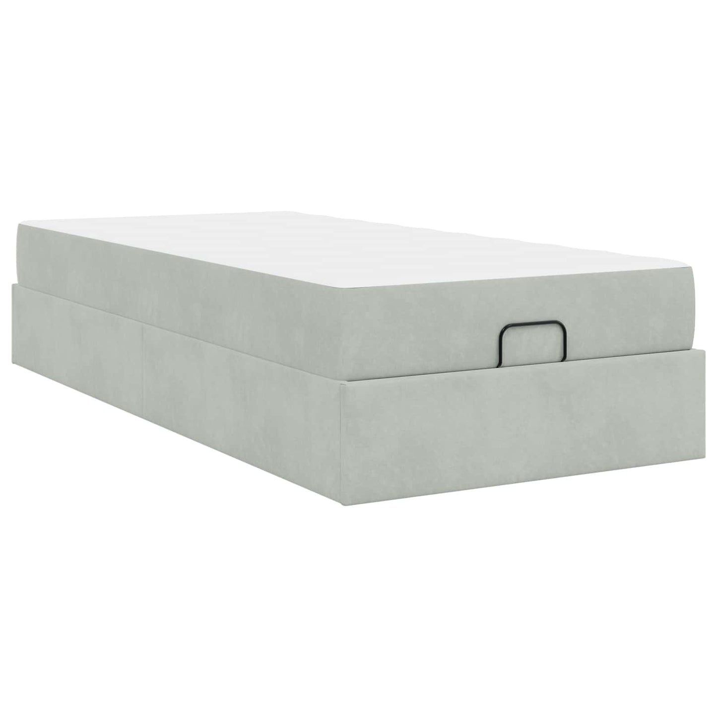 Bedframe met matras met matras 2 pcs Lichtgrijs Fluweel is nu te koop bij PeponiXL, paradijselijk wonen!