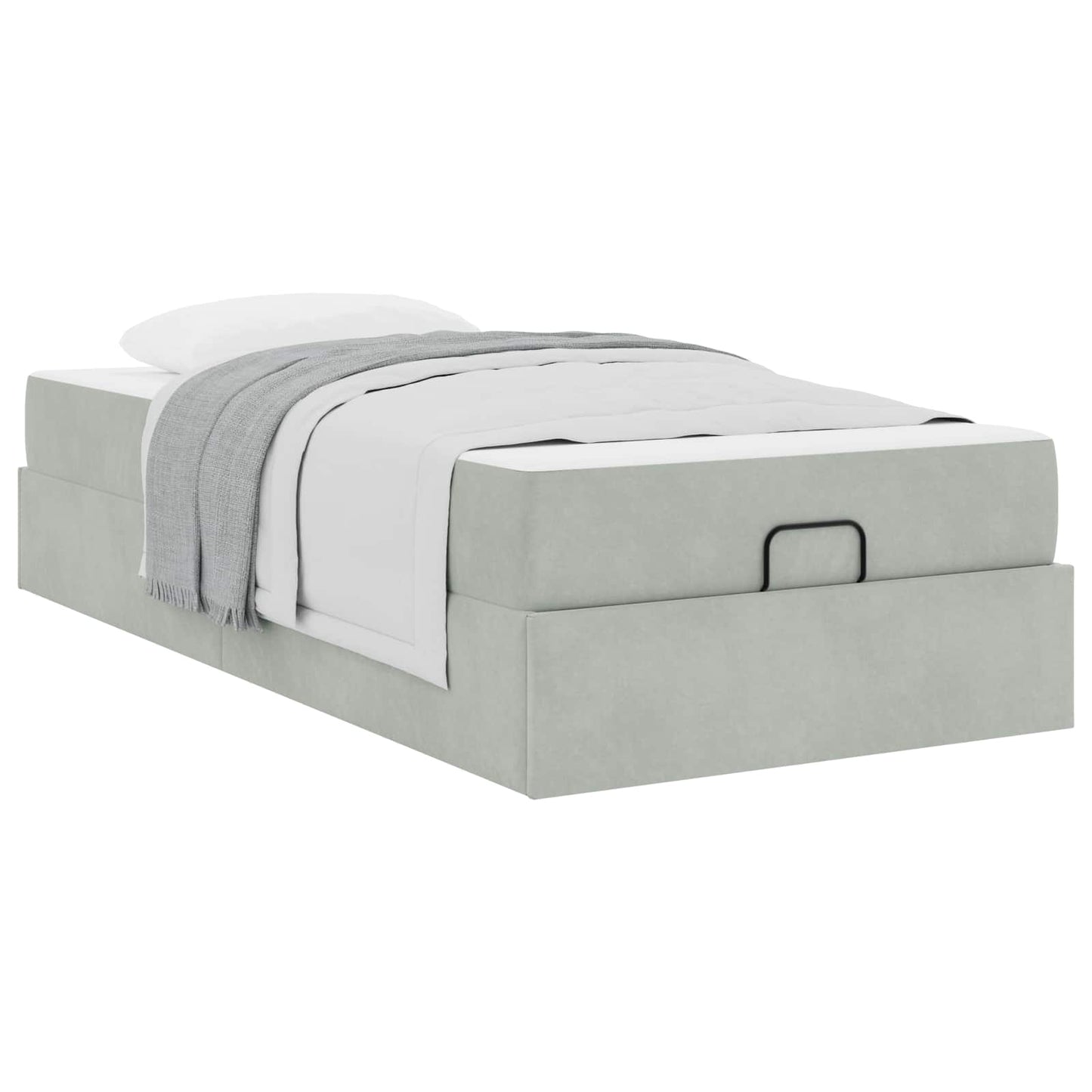 Bedframe met matras met matras 2 pcs Lichtgrijs Fluweel is nu te koop bij PeponiXL, paradijselijk wonen!
