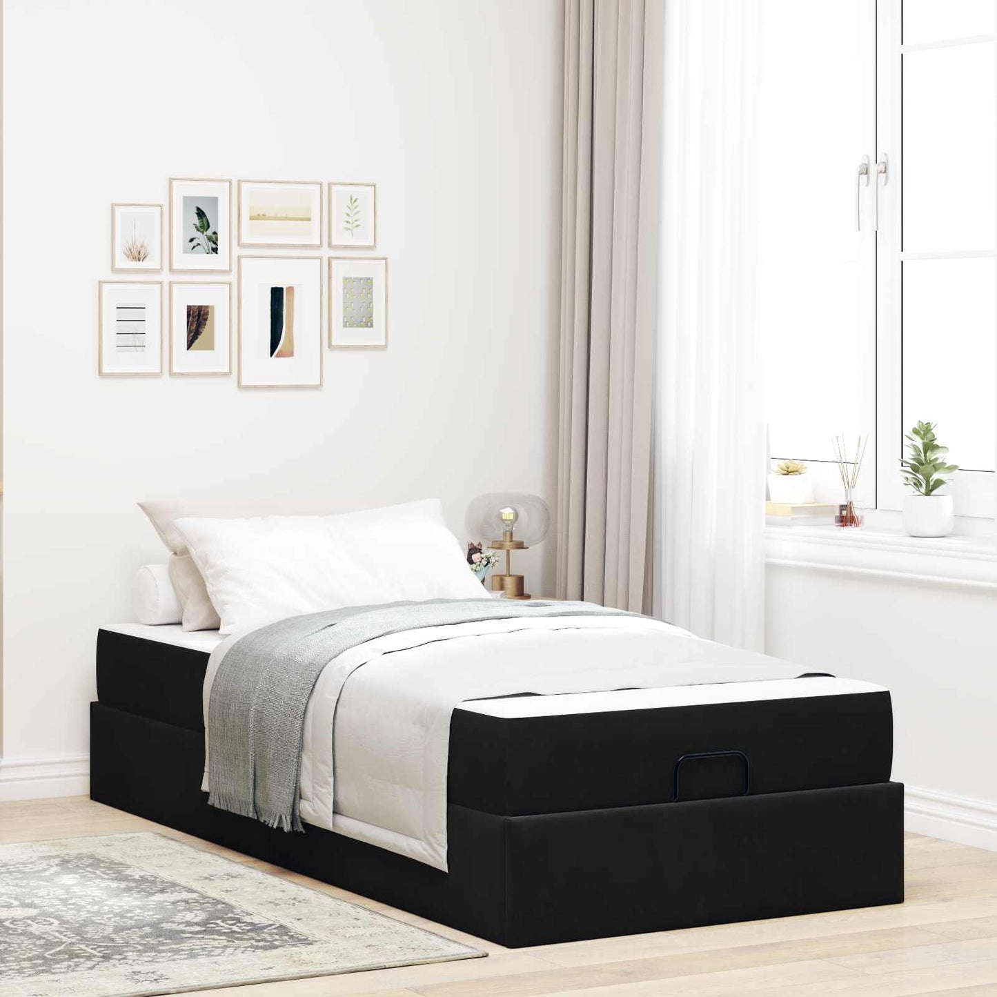 Bedframe met matras met matras 2 pcs Zwart Fluweel is nu te koop bij PeponiXL, paradijselijk wonen!