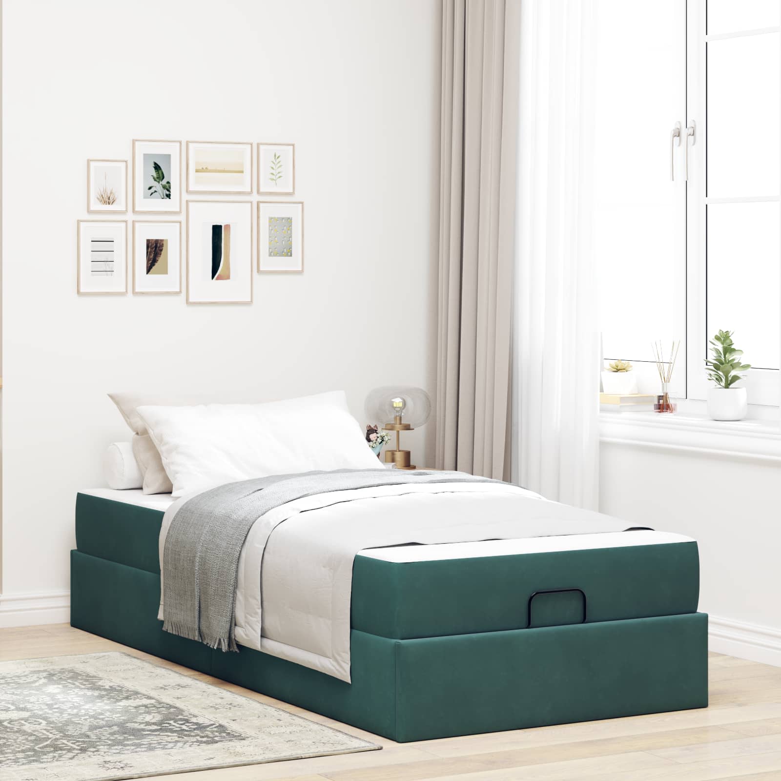 Bedframe met matras met matras 2 pcs Groen Fluweel is nu te koop bij PeponiXL, paradijselijk wonen!