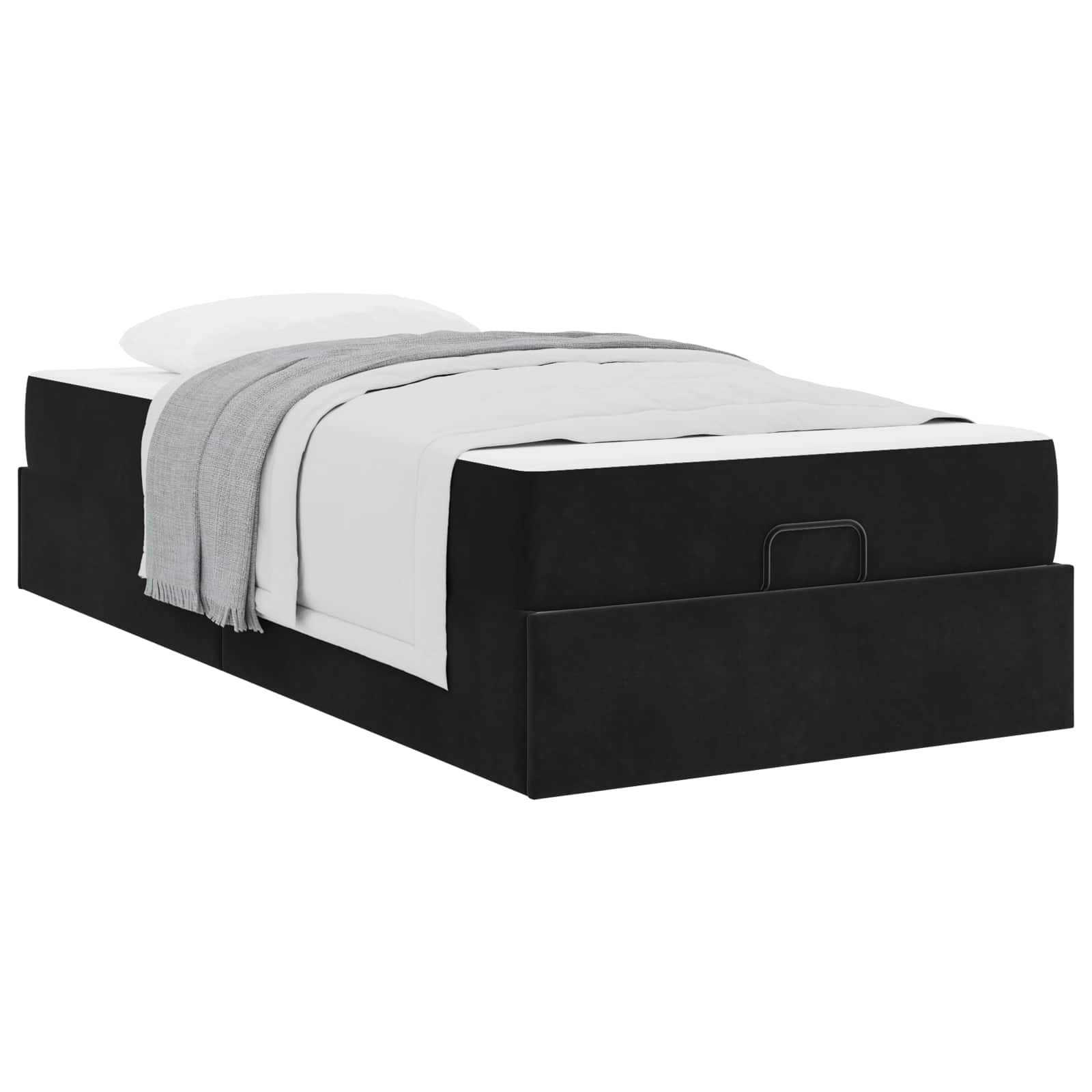 Bedframe met matras met matras 2 pcs Zwart Fluweel is nu te koop bij PeponiXL, paradijselijk wonen!