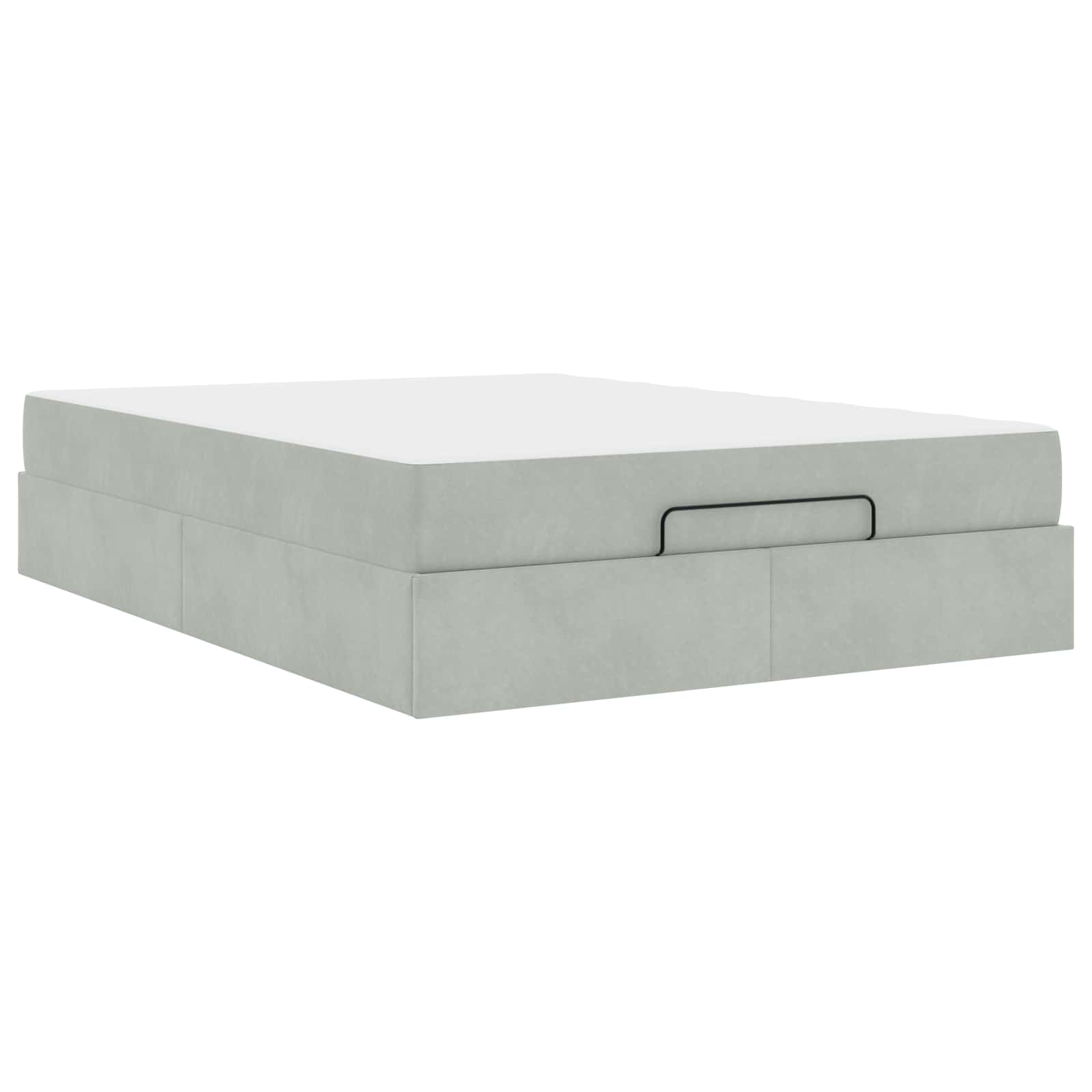 Bedframe met matras met matras 2 pcs Lichtgrijs Fluweel is nu te koop bij PeponiXL, paradijselijk wonen!