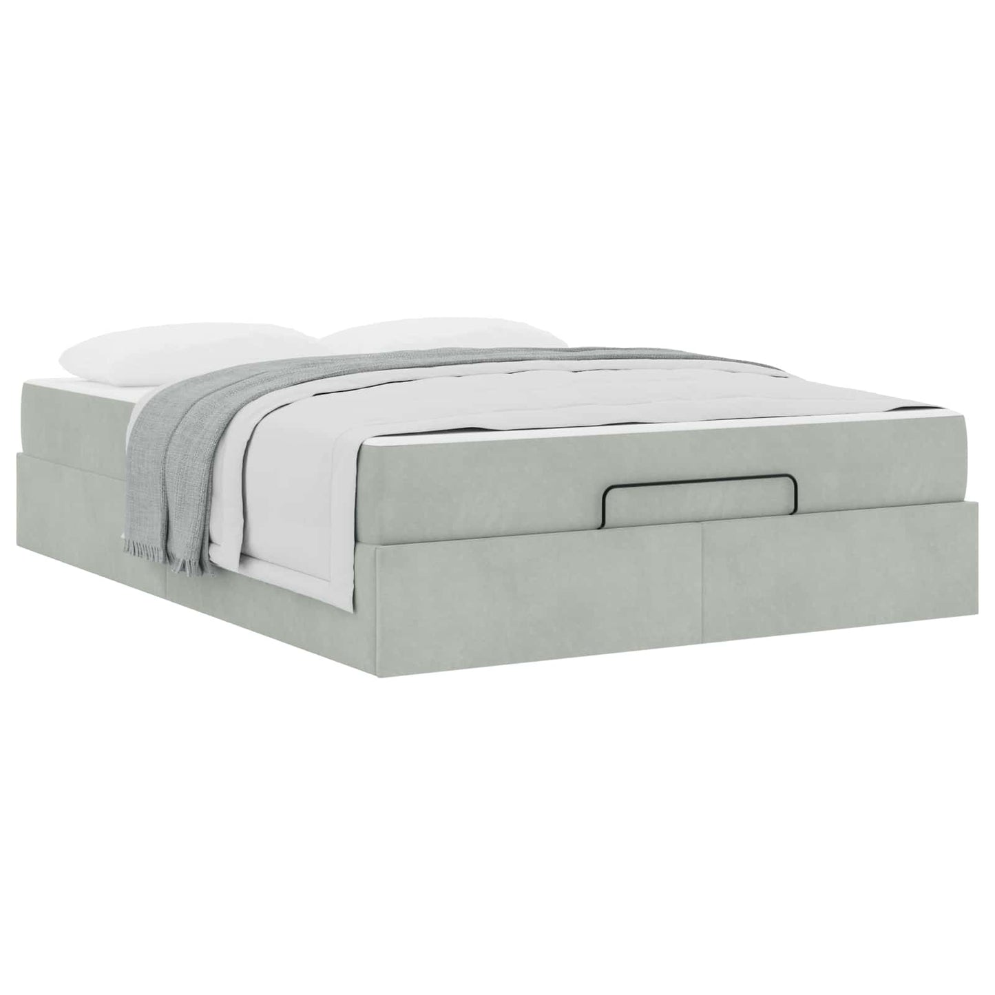 Bedframe met matras met matras 2 pcs Lichtgrijs Fluweel is nu te koop bij PeponiXL, paradijselijk wonen!