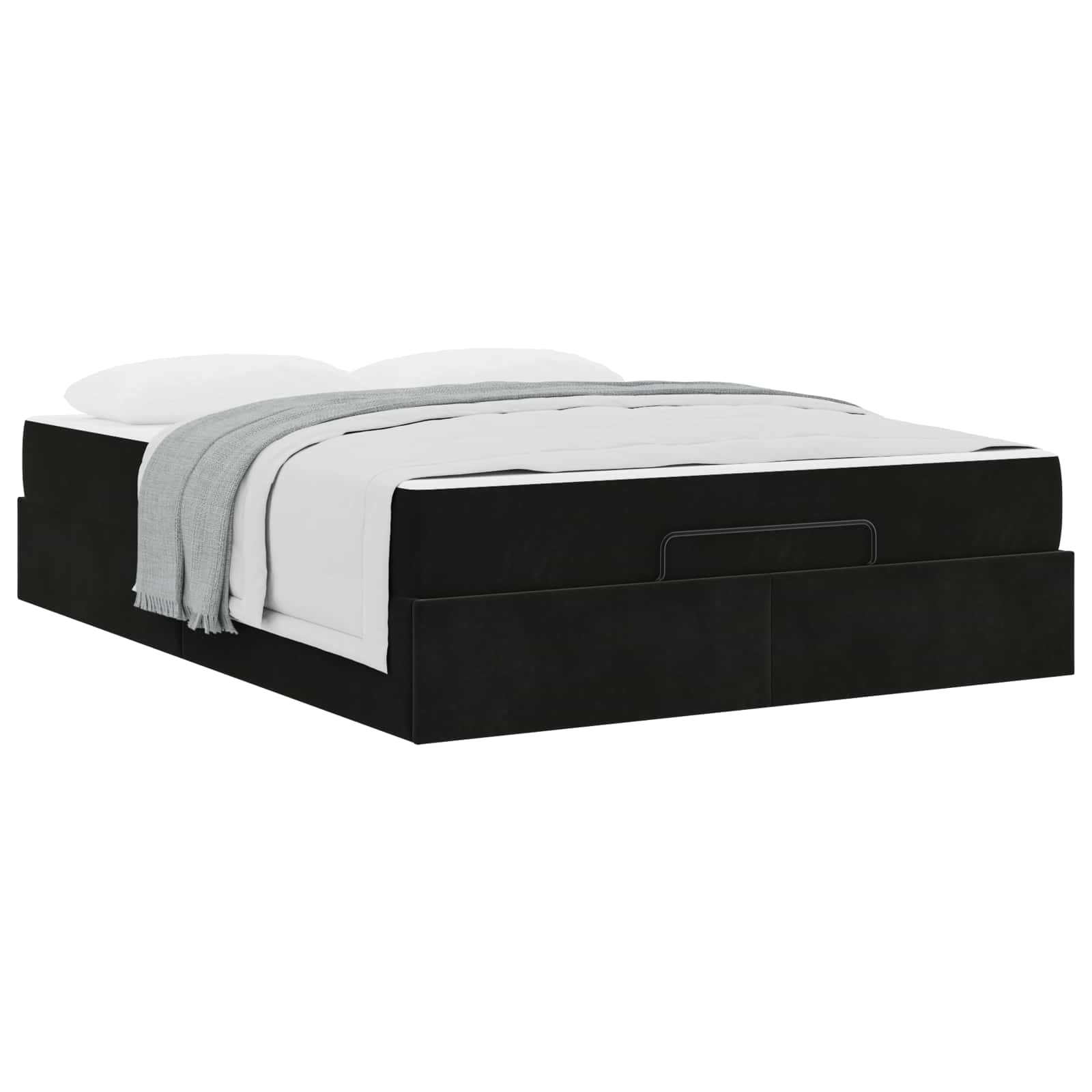 Bedframe met matras met matras 2 pcs Zwart Fluweel is nu te koop bij PeponiXL, paradijselijk wonen!
