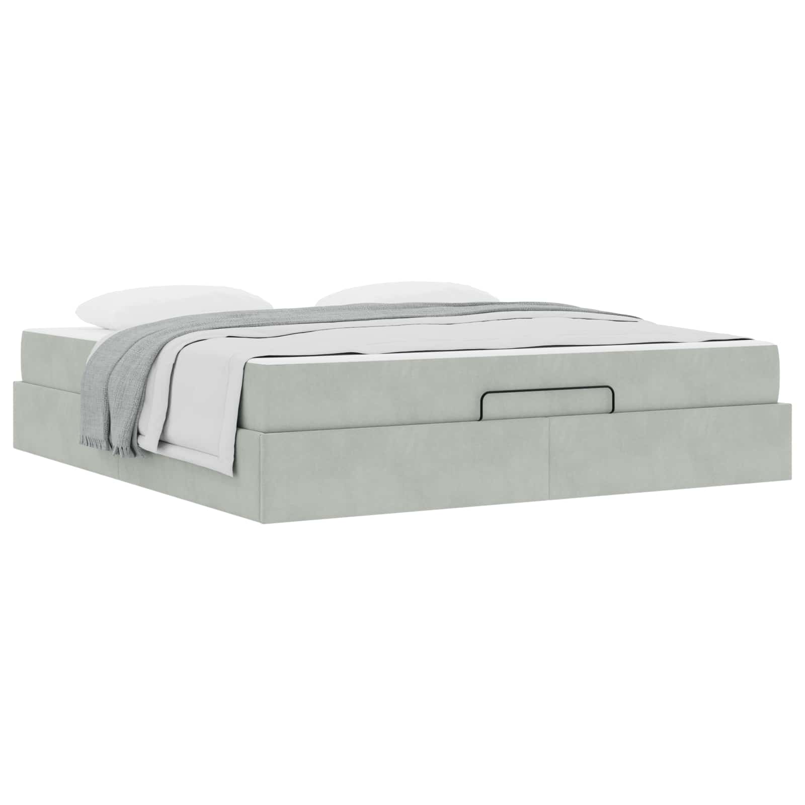 Bedframe met matras met matras 2 pcs Lichtgrijs Fluweel is nu te koop bij PeponiXL, paradijselijk wonen!