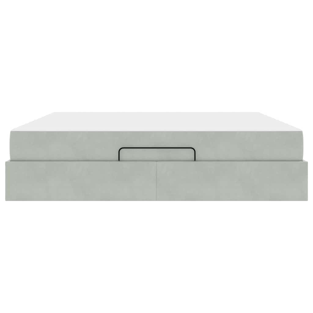 Bedframe met matras met matras 2 pcs Lichtgrijs Fluweel is nu te koop bij PeponiXL, paradijselijk wonen!