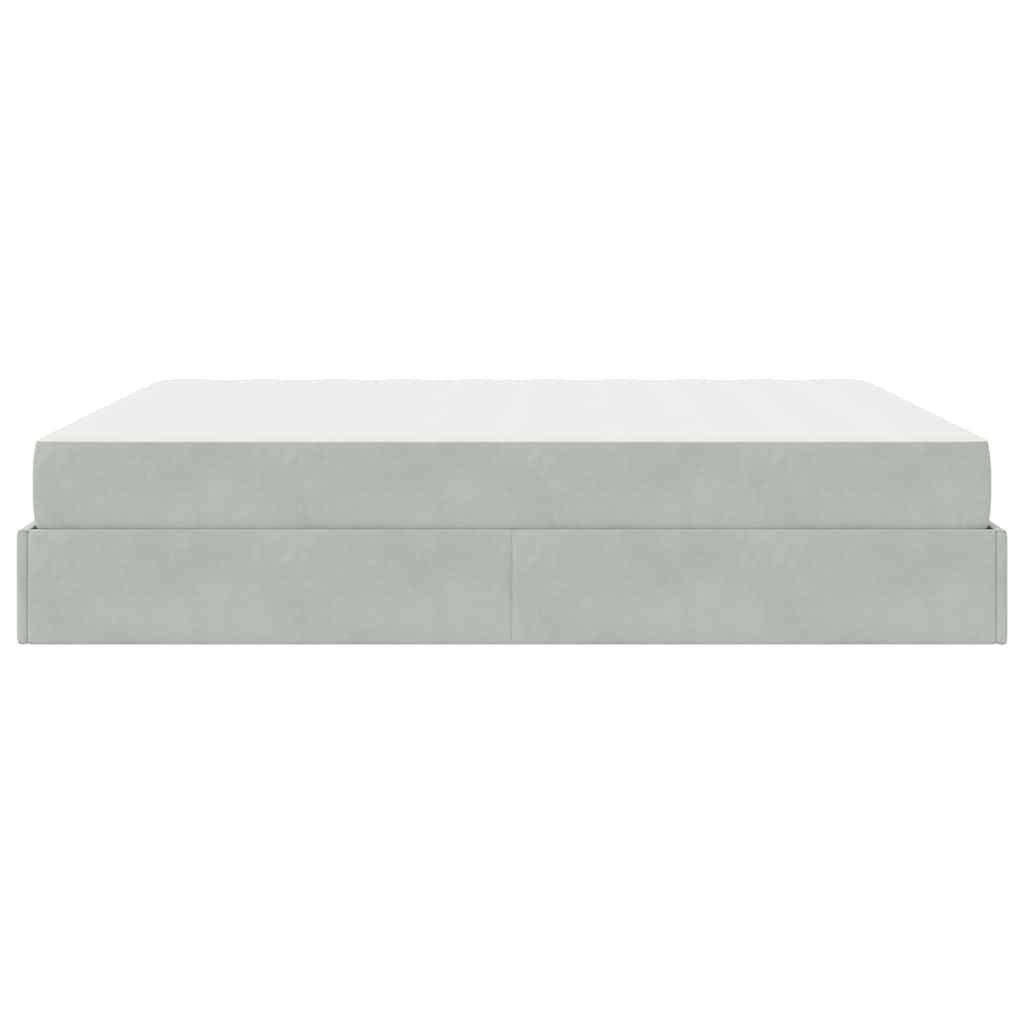 Bedframe met matras met matras 2 pcs Lichtgrijs Fluweel is nu te koop bij PeponiXL, paradijselijk wonen!
