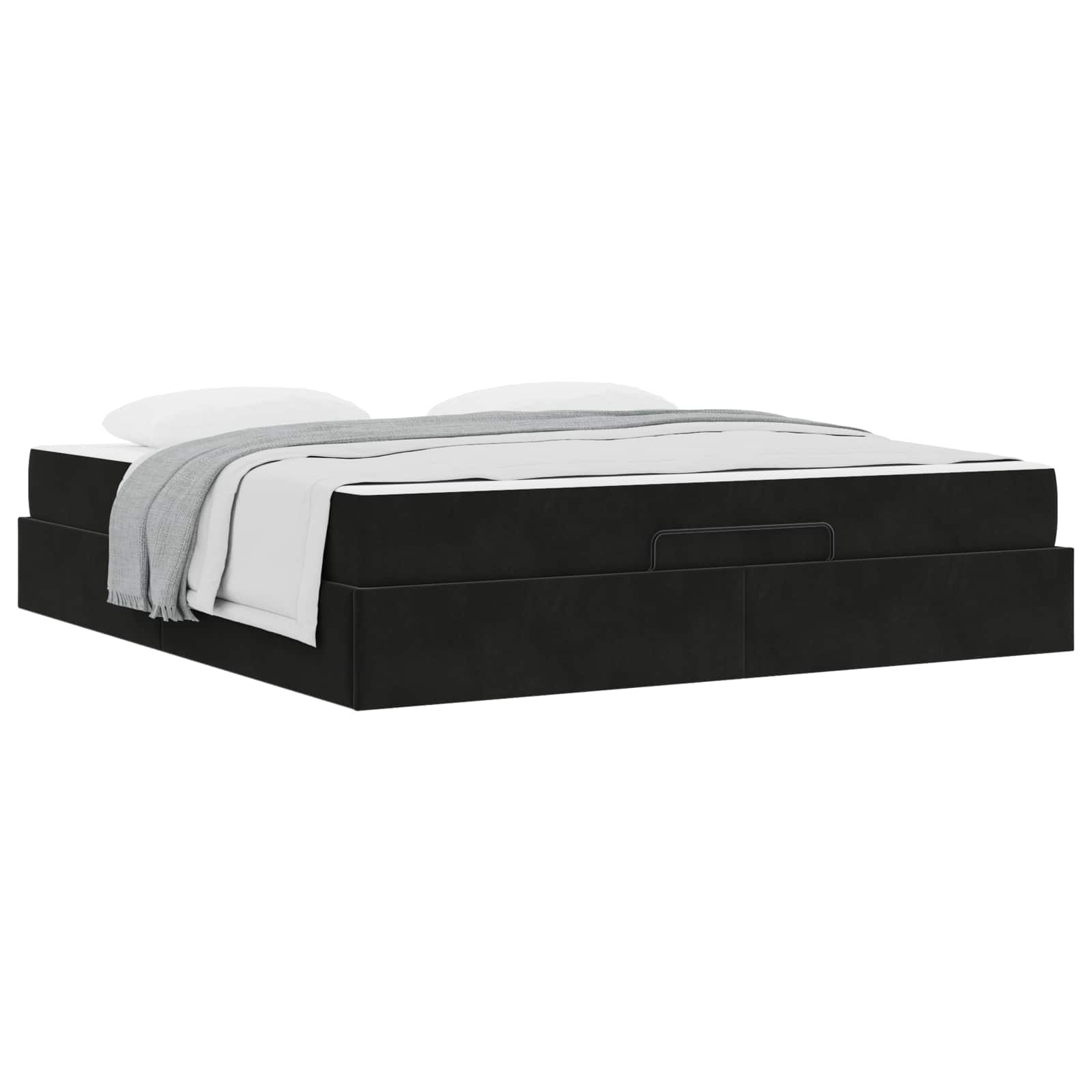 Bedframe met matras met matras 2 pcs Zwart Fluweel is nu te koop bij PeponiXL, paradijselijk wonen!
