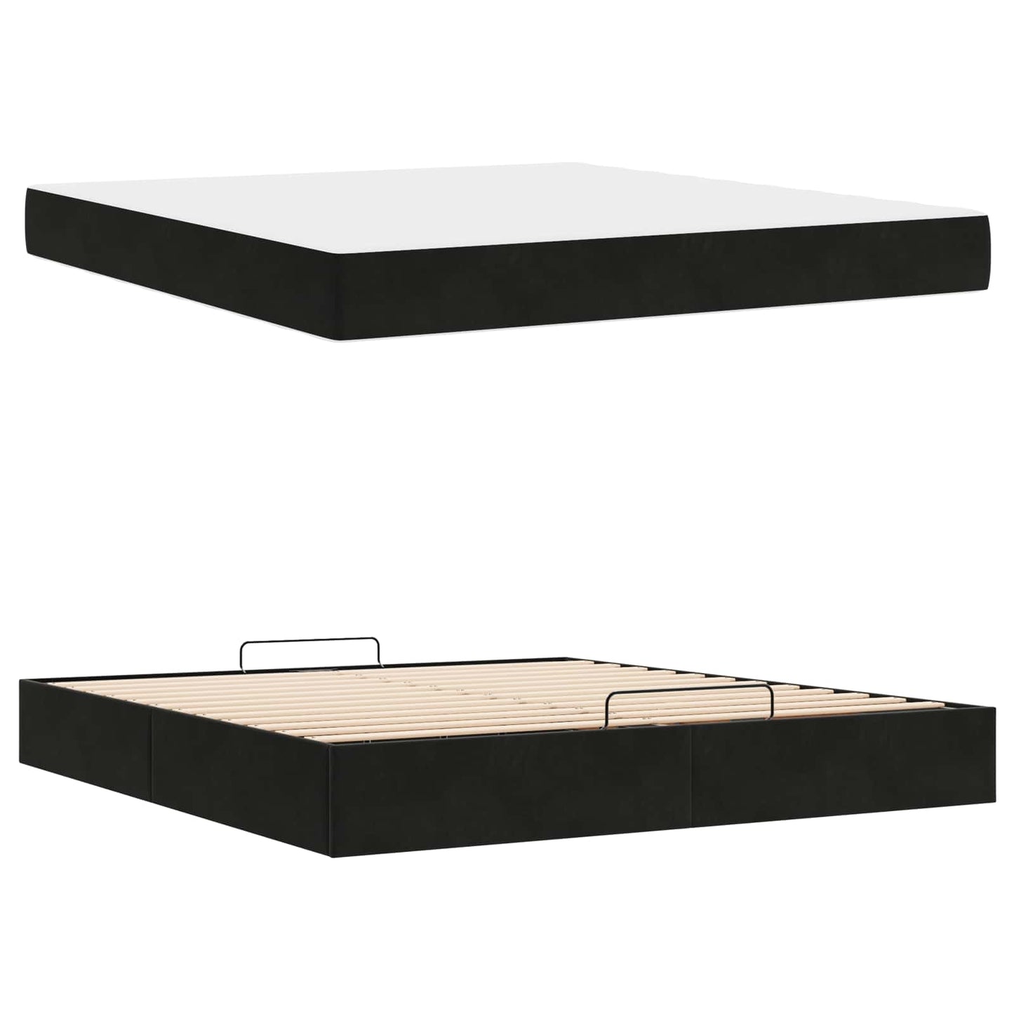 Bedframe met matras met matras 2 pcs Zwart Fluweel is nu te koop bij PeponiXL, paradijselijk wonen!