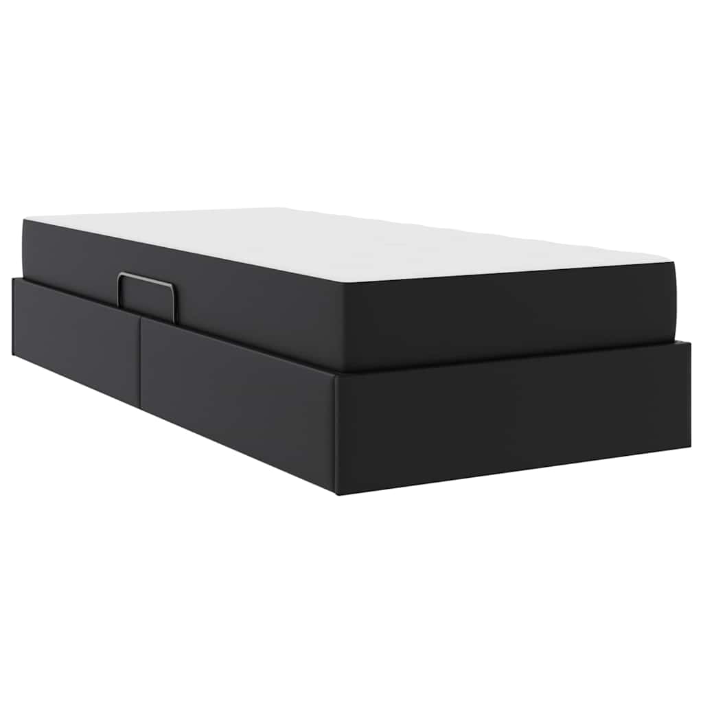Opslag bed met matras met matras met opslag 2 pcs Zwart Leer is nu te koop bij PeponiXL, paradijselijk wonen!