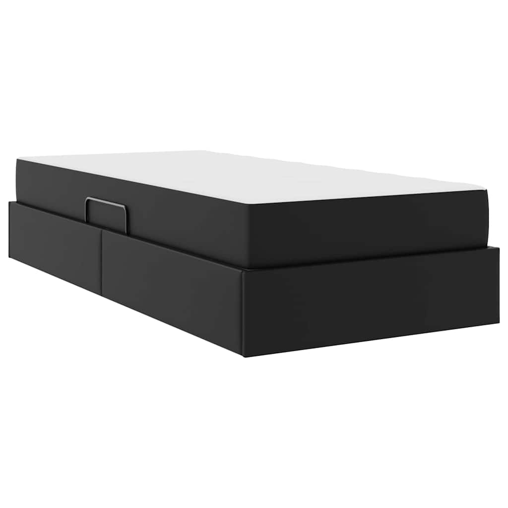 Opslag bed met matras met matras met opslag 2 pcs Zwart Leer is nu te koop bij PeponiXL, paradijselijk wonen!