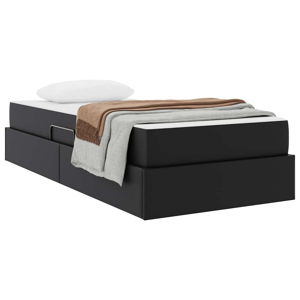 Opslag bed met matras met matras met opslag 2 pcs Zwart Leer is nu te koop bij PeponiXL, paradijselijk wonen!