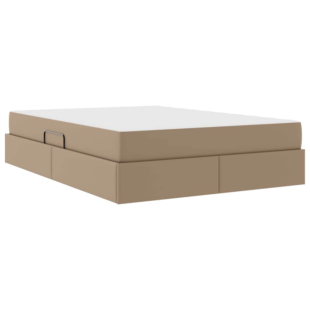 Opslag bed met matras met matras 2 pcs Cappuccino Leer is nu te koop bij PeponiXL, paradijselijk wonen!
