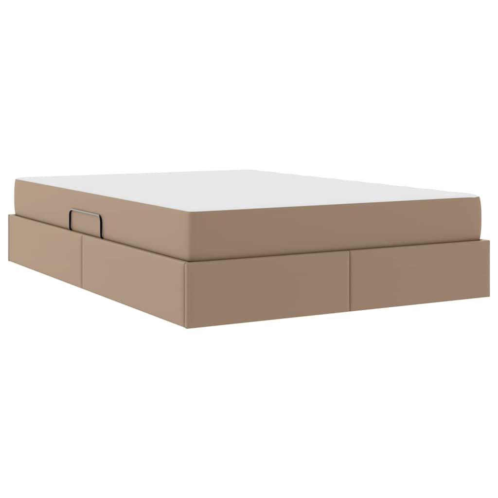 Opslag bed met matras met matras 2 pcs Cappuccino Leer is nu te koop bij PeponiXL, paradijselijk wonen!