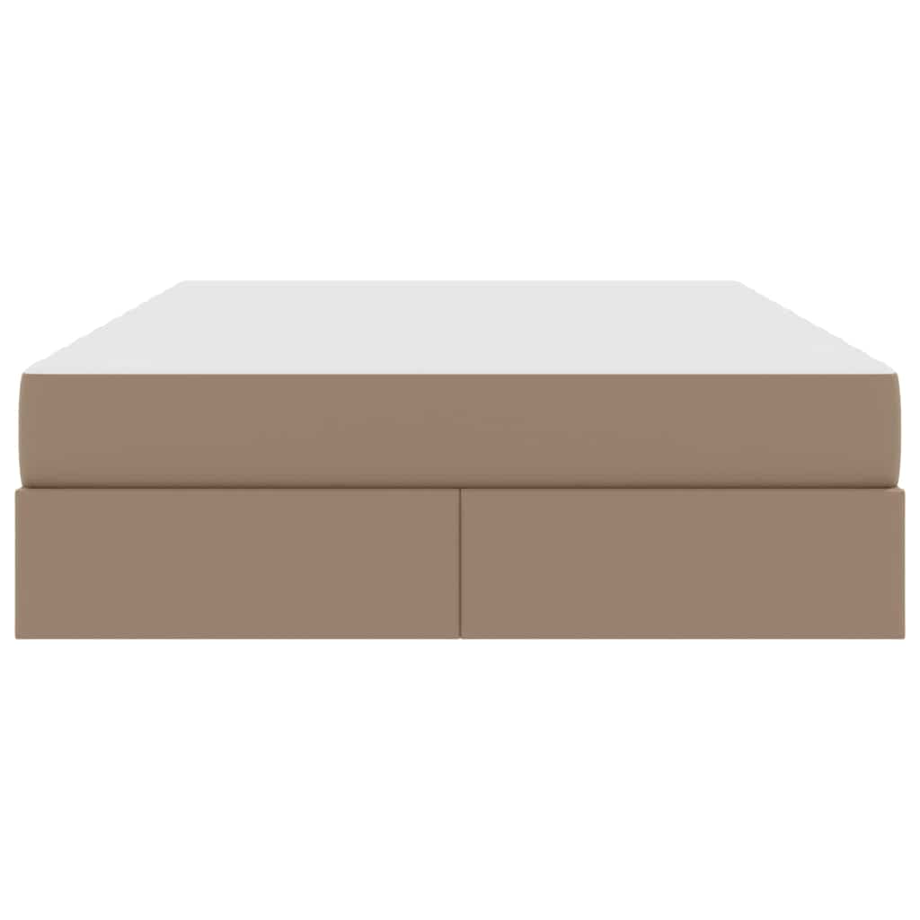 Opslag bed met matras met matras 2 pcs Cappuccino Leer is nu te koop bij PeponiXL, paradijselijk wonen!
