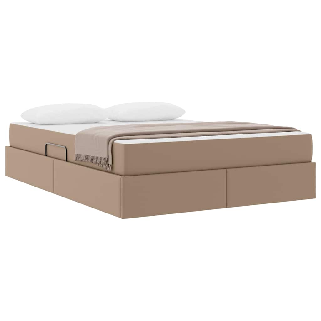 Opslag bed met matras met matras 2 pcs Cappuccino Leer is nu te koop bij PeponiXL, paradijselijk wonen!