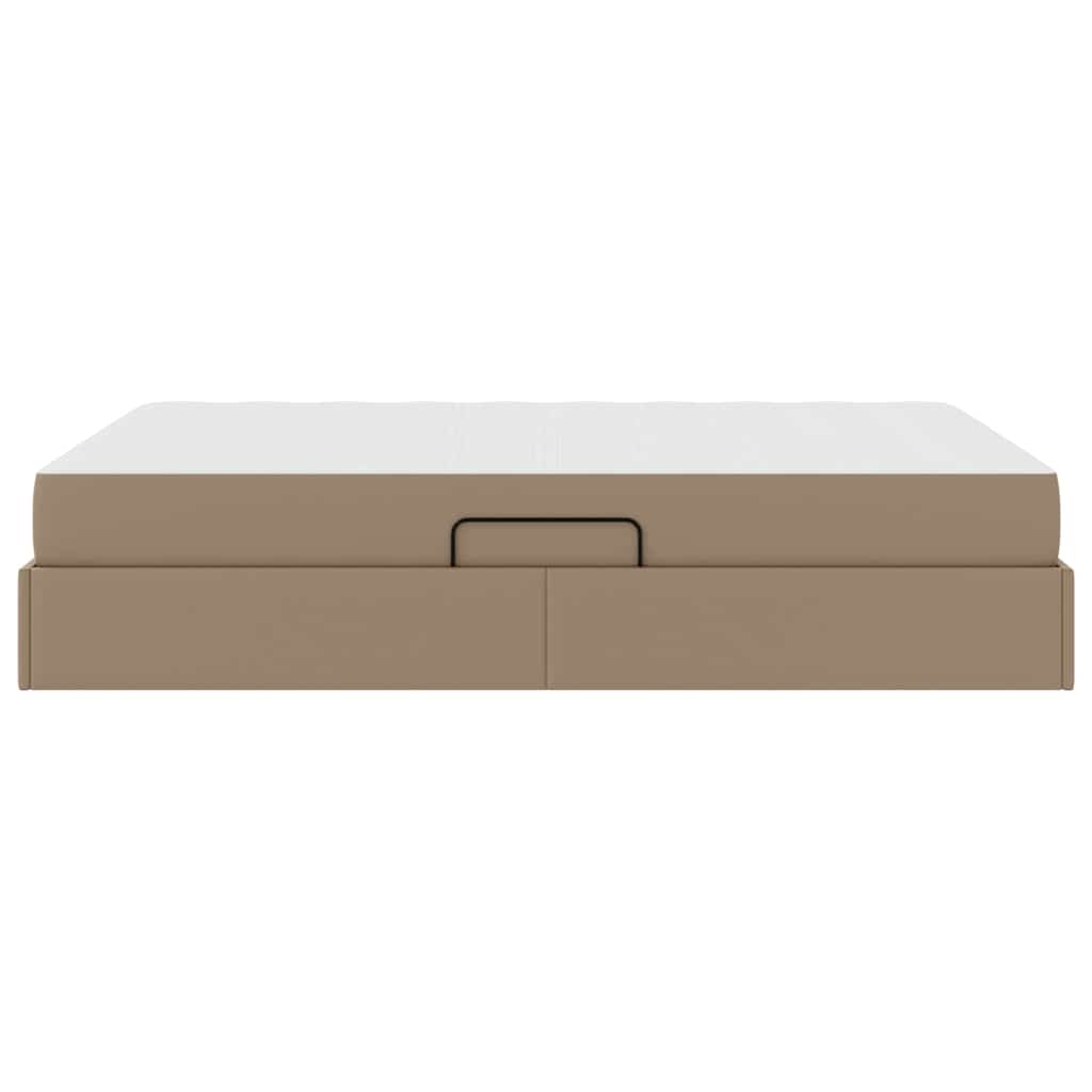 Opslag bed met matras met matras 2 pcs Cappuccino Leer is nu te koop bij PeponiXL, paradijselijk wonen!