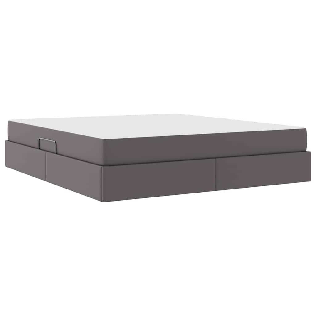 Opslag bed met matras met matras met opslag 2 pcs Grijs Leer is nu te koop bij PeponiXL, paradijselijk wonen!