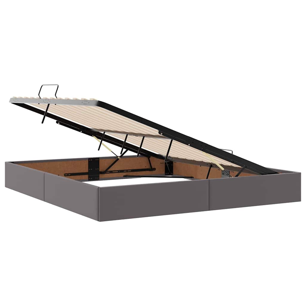 Opslag bed met matras met matras met opslag 2 pcs Grijs Leer is nu te koop bij PeponiXL, paradijselijk wonen!