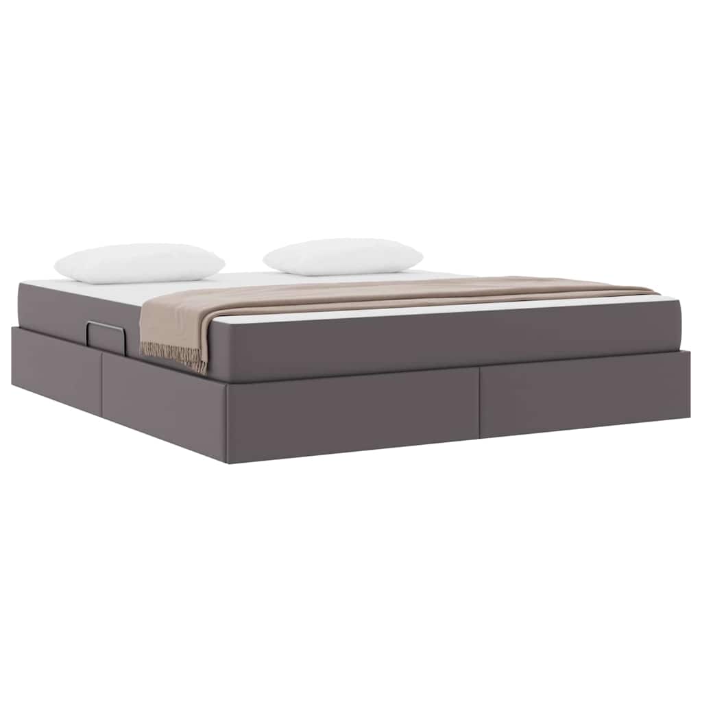 Opslag bed met matras met matras met opslag 2 pcs Grijs Leer is nu te koop bij PeponiXL, paradijselijk wonen!