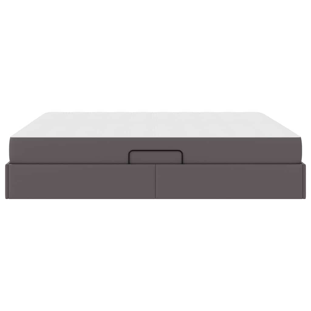 Opslag bed met matras met matras met opslag 2 pcs Grijs Leer is nu te koop bij PeponiXL, paradijselijk wonen!