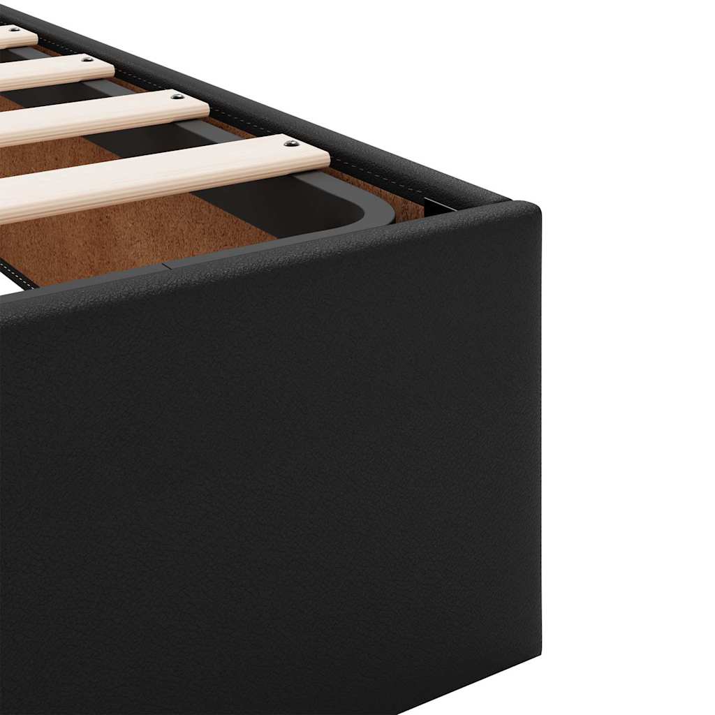 Opslag bed met matras met matras met opslag 2 pcs Zwart Leer is nu te koop bij PeponiXL, paradijselijk wonen!
