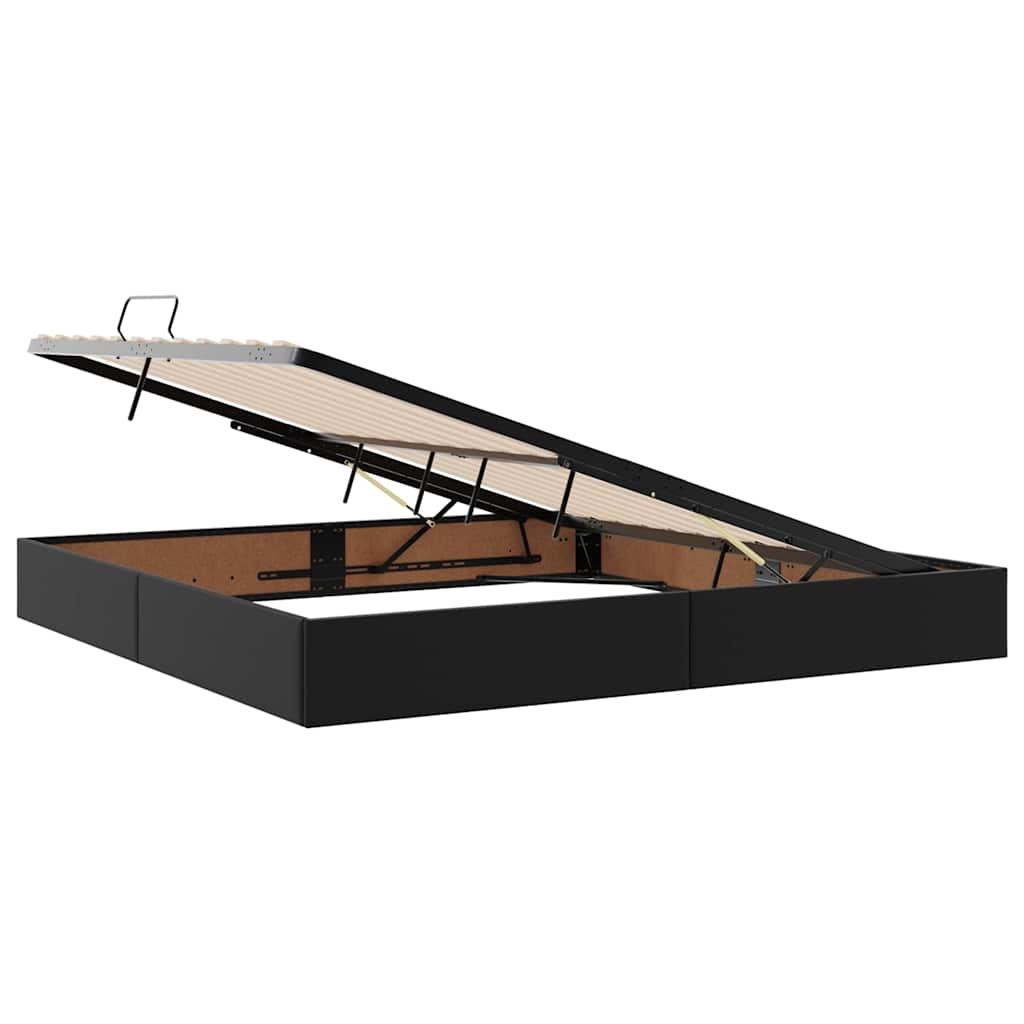 Opslag bed met matras met matras met opslag 2 pcs Zwart Leer is nu te koop bij PeponiXL, paradijselijk wonen!