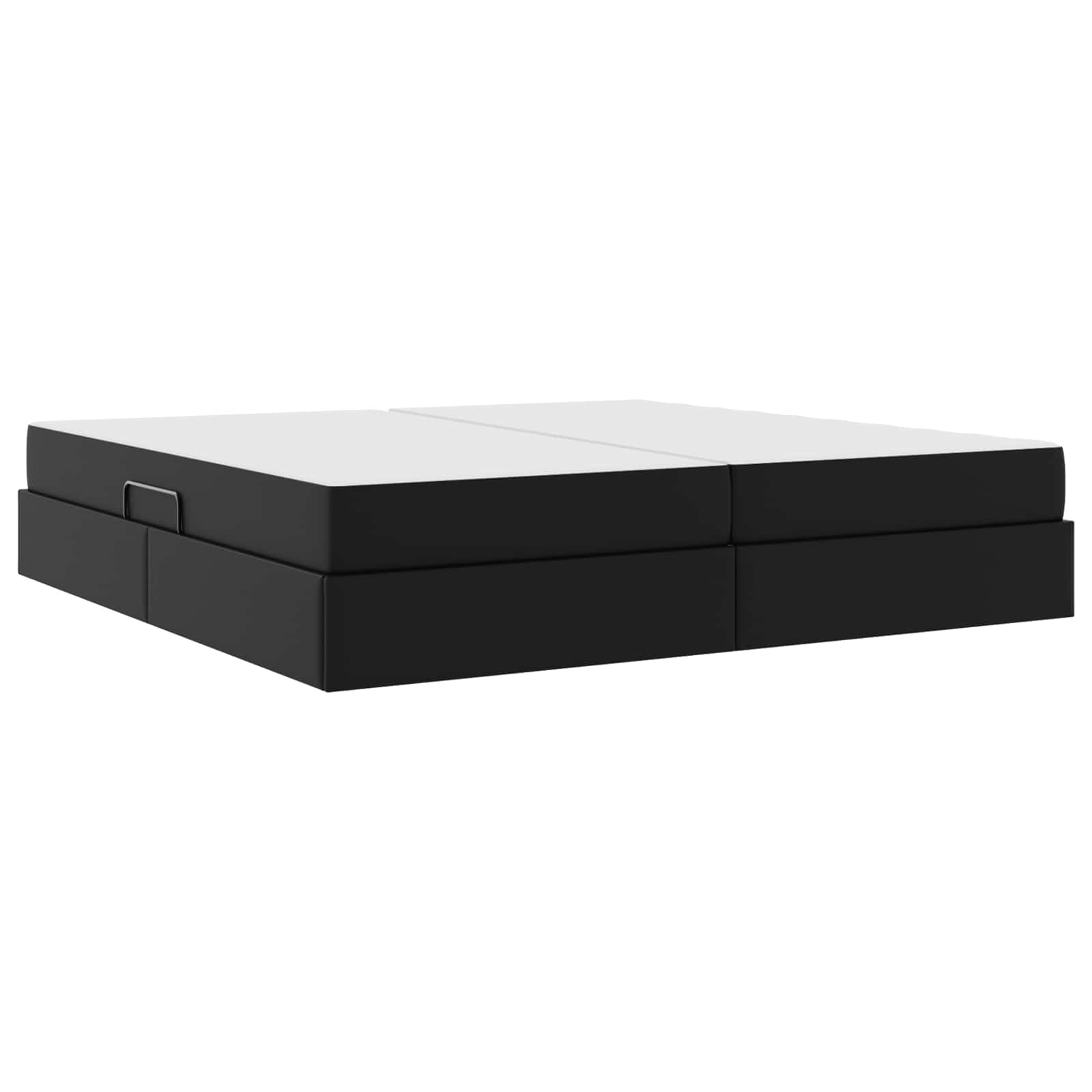 Opslag bed met matras met matras met opslag 2 pcs Zwart Leer is nu te koop bij PeponiXL, paradijselijk wonen!