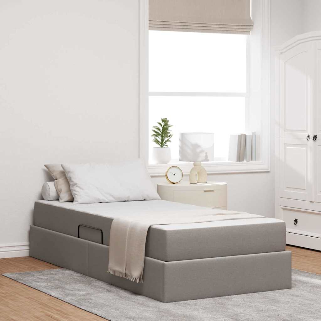 Opbergbed met matras met matras Taupe 90 x 190 cm Polyester is nu te koop bij PeponiXL, paradijselijk wonen!