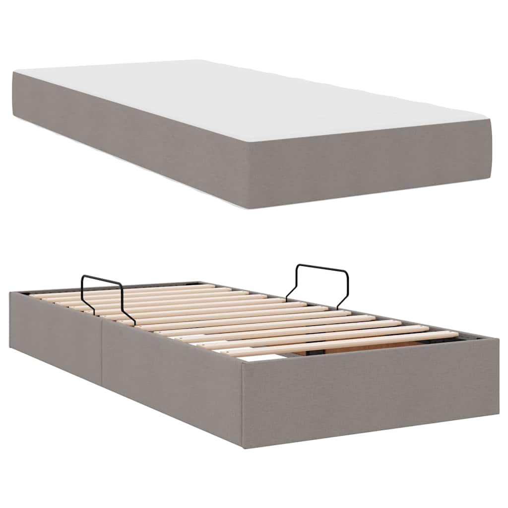 Opbergbed met matras met matras Taupe 90 x 190 cm Polyester is nu te koop bij PeponiXL, paradijselijk wonen!