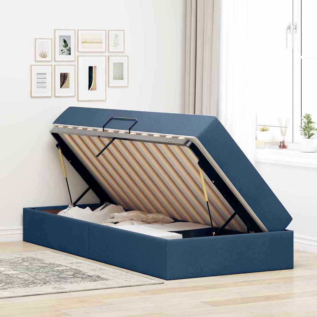 Opbergbed met matras met matras Blauw 90 x 190 cm Polyester is nu te koop bij PeponiXL, paradijselijk wonen!
