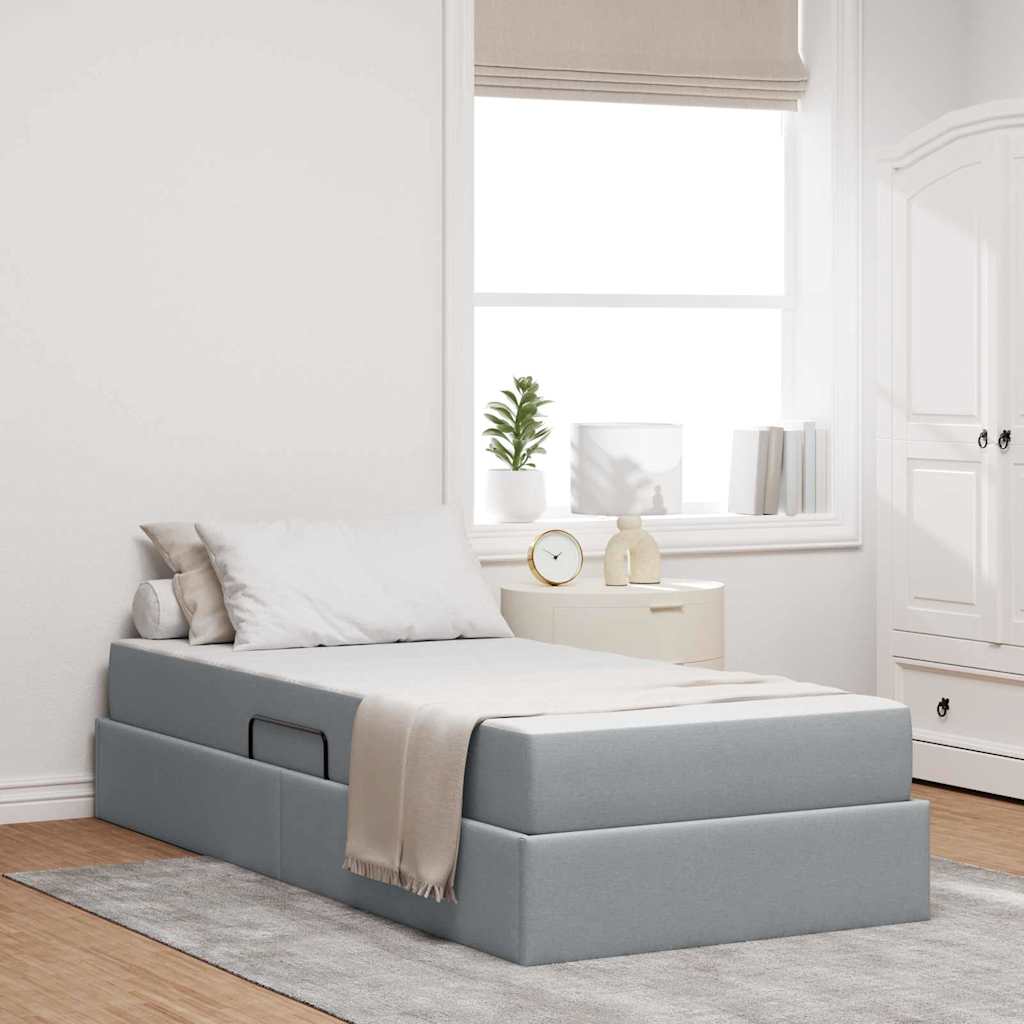 Opbergbed met matras Lichtgrijs 100 x 200 cm Polyester is nu te koop bij PeponiXL, paradijselijk wonen!